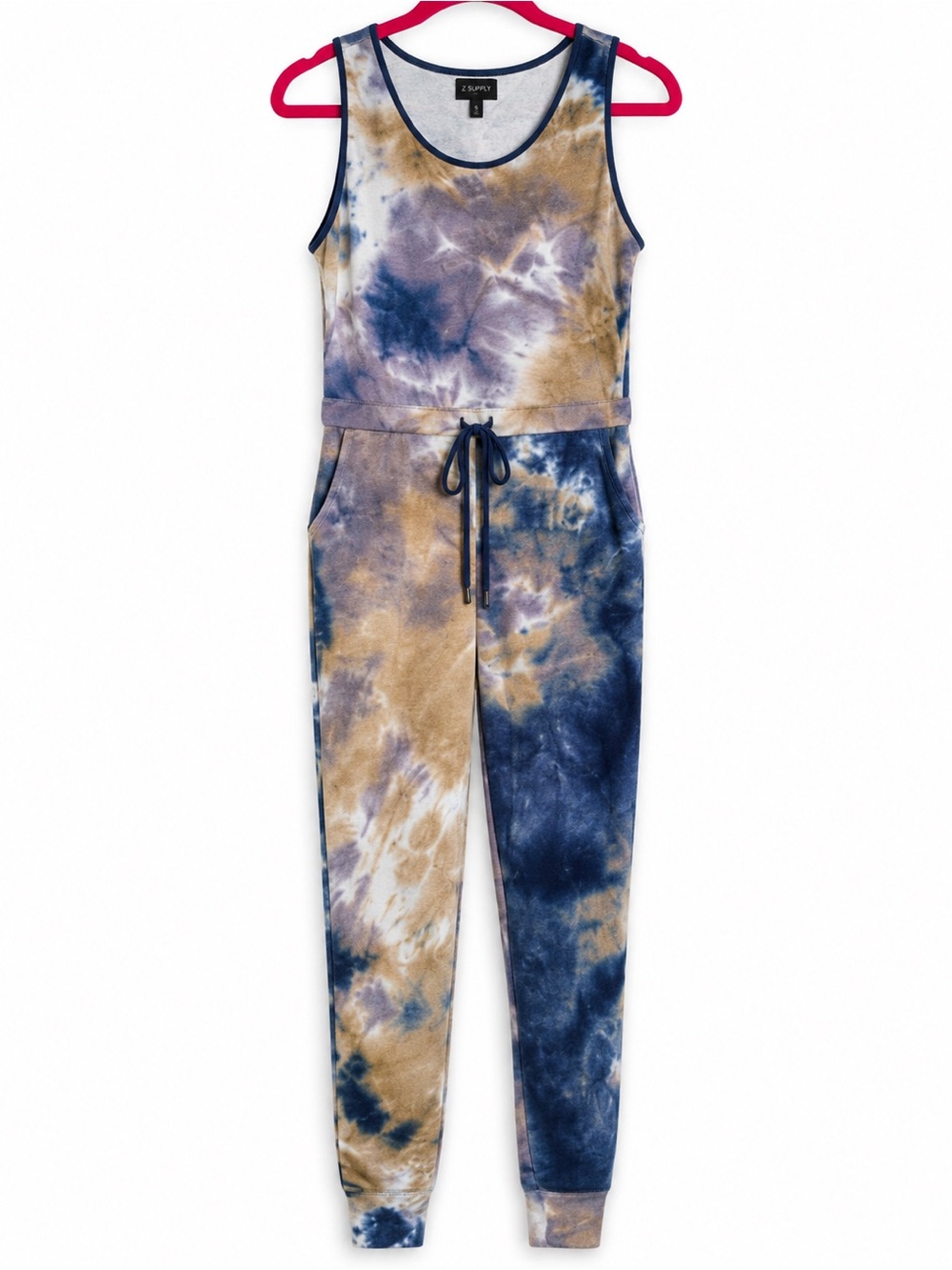 ANTISTAR Tie-Dye Sleeveless Drawstring Jumpsuit